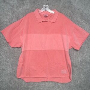 VTG Converse All Star Chucks Shirt Men's Sz L Salmon Crew Neck Collared Made USA